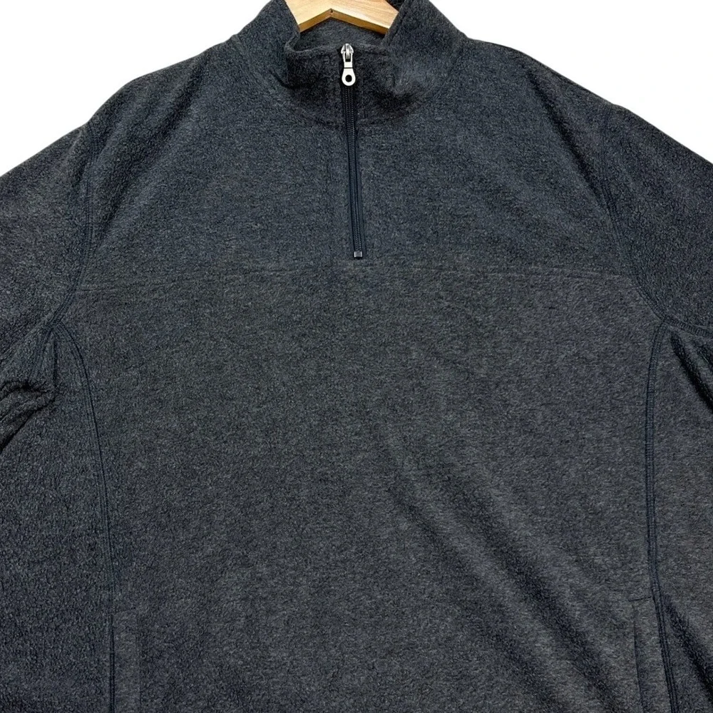 Croft Barrow‎ Pullover Mens Large Charcoal Gray Long Sleeve Fleece 1/4 Zip EUC